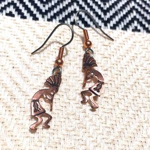 Bronze Kokopelli Earrings